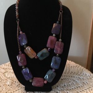 Handmade stone multi color necklace